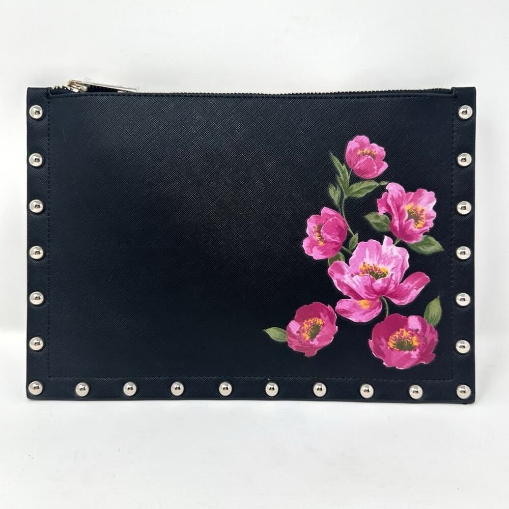 WHITE HOUSE‎ BLACK MARKET FLORAL STUDDED POUCH BAG CLUTCH WITH STRAP